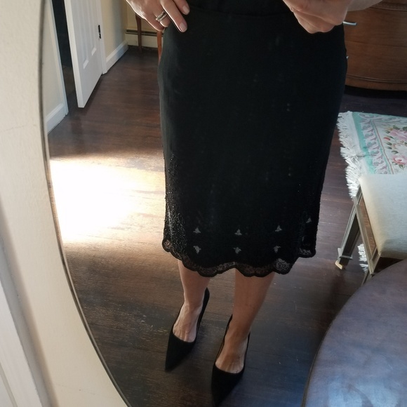 Dresses & Skirts - Embroidered, beaded, silk skirt. Make an offer.